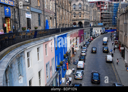 Victoria Street da sopra, Edimburgo, Scozia, Regno Unito, Europa Foto Stock