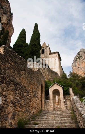 Cappella di pellegrinaggio di Notre-Dame-de-Beauvoir, Moustiers Sainte Marie, Provence-Alpes-Côte d'Azur, Alpes-de-Haute-Provence, Franc Foto Stock