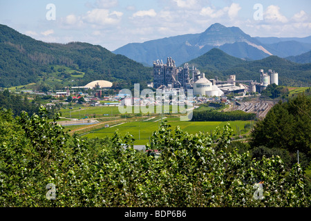 Fabbrica di ghiaia nelle zone rurali Chungbuk Provincia Corea del Sud Foto Stock
