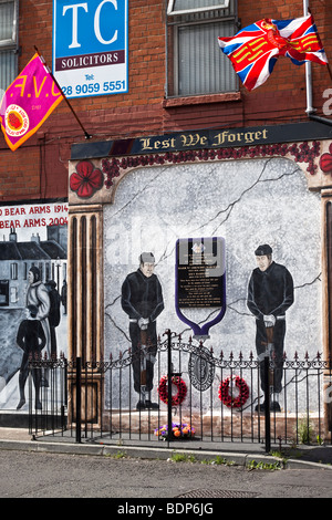 Murales sulla Shankill Road, Belfast, Irlanda del Nord Foto Stock