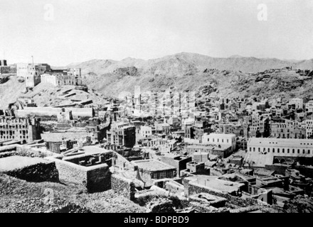 Arabia Saudita Panoramica storica della città di Mecca Foto Stock