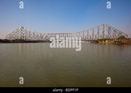 Quella di Howrah Bridge in Calcutta India Foto Stock