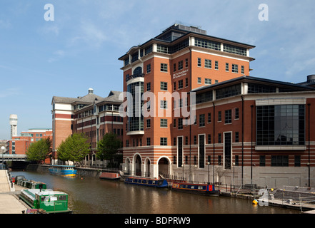 Regno Unito, Inghilterra, Bristol Temple Quay, il fiume Avon, Royal Bank of Scotland waterfront office Foto Stock