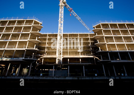 Progetto di riqualificazione e costruzione a lato del canale a Nottingham, Inghilterra. Scattata all'inizio del 2009. Foto Stock