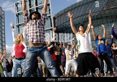 Michael Jackson Tribute Flash Mob a Berlino Foto Stock