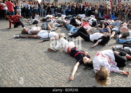 Michael Jackson Tribute Flash Mob a Berlino Foto Stock