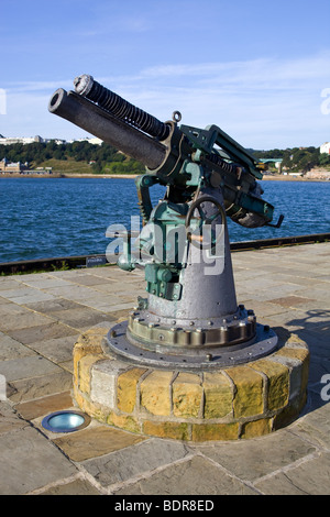 Modello di Vickers pistola su St Vincents Pier Scarborough North Yorkshire Foto Stock