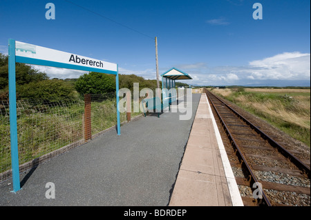 Aberech stazione ferroviaria sulla Cambrian Coast line, Galles Foto Stock