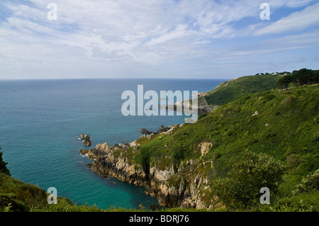 Dh Moulin Huet Bay St Martin Guernsey costa meridionale costa capezzagne Foto Stock