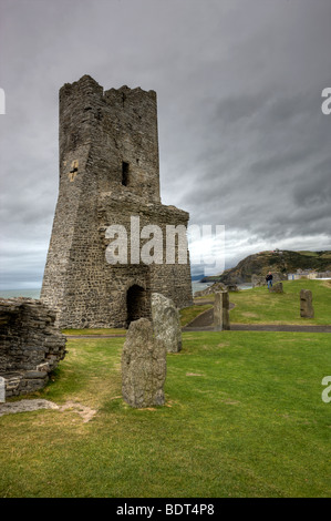 Rovine Aberystwyth Castle. Ceredigion. costa occidentale il Galles centrale. Regno Unito Foto Stock