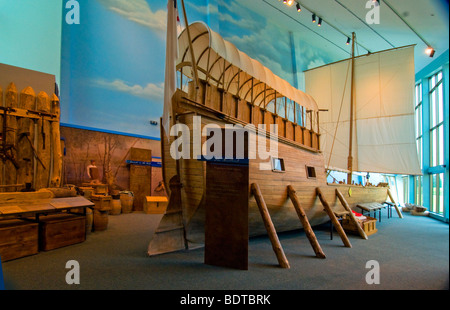 Il museo a Lewis e Clark sito storico dello stato di Hartford, Illinois racconta la storia della spedizione del Clark e del Lewis Foto Stock