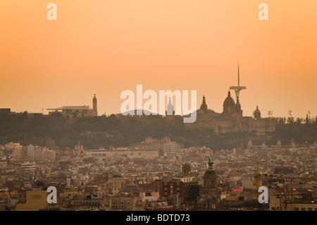 Monte Monjuic a Barcellona, Spagna. Foto Stock