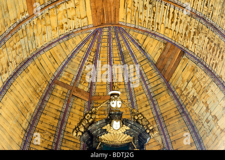 Chiesa di Sint-Truiden beghinaggio, soffitto in legno del coro, Belgio Foto Stock