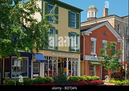 Una street view di vecchia città di Niagara sul lago in Ontario, Canada. Foto Stock