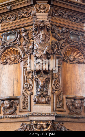 Chiesa di Sint-Truiden beghinaggio, pulpito di prua, Belgio Foto Stock