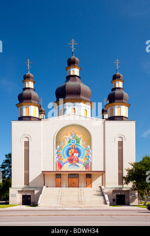 Il fronte esterno della chiesa ortodossa ucraina, Santa Trinità in Winnipeg, Manitoba, Canada. Foto Stock