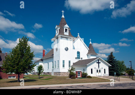 Il San Bonifacio chiesa cattolica nel Walhalla, il Dakota del Nord, Stati Uniti d'America. Foto Stock