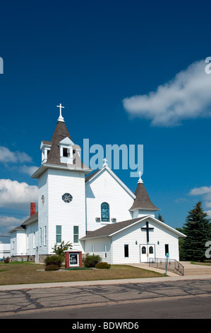 Il San Bonifacio chiesa cattolica nel Walhalla, il Dakota del Nord, Stati Uniti d'America. Foto Stock