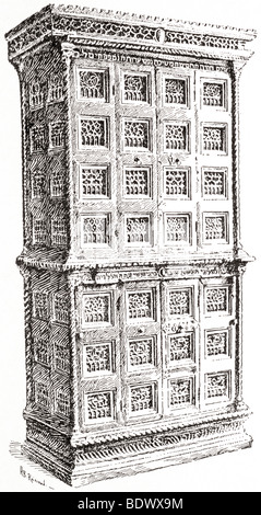 Arca del diritto dalla sinagoga di modena datata A M 5265 - 1506 C E Foto Stock