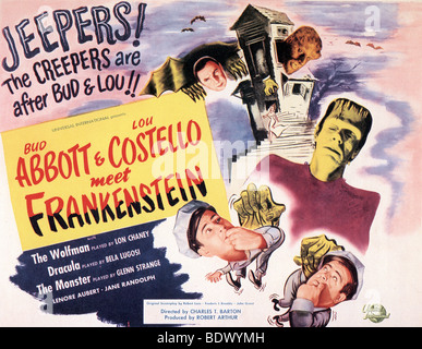 ABBOTT e Costello Meet Frankenstein - Poster per 1948 U-i film con Bud Abbott e Lou Costello Foto Stock