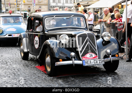 Citroen Avant trazione 15 CV, costruito nel 1950, 2000 km durch Deutschland rally 2009, 2000 km attraverso la Germania nel 2009, Schwaebisch Foto Stock