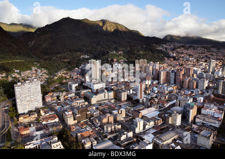 Vista panoramica del centro di Bogotá e il sud. Foto Stock