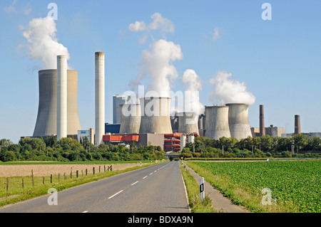 RWE alimentato a lignite Power Plant, Niederaussem, Bergheim, Renania, Renania settentrionale-Vestfalia, Germania, Europa Foto Stock