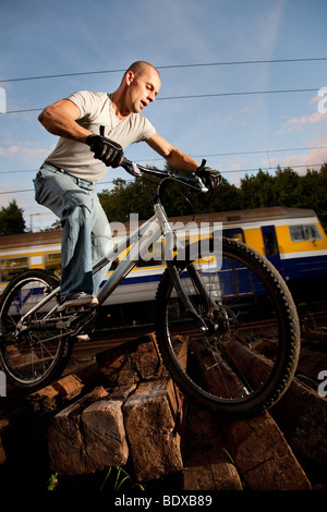 Urban freestyle tial rider Foto Stock