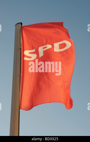 Bandiera della SPD, il Partito socialdemocratico tedesco Foto Stock