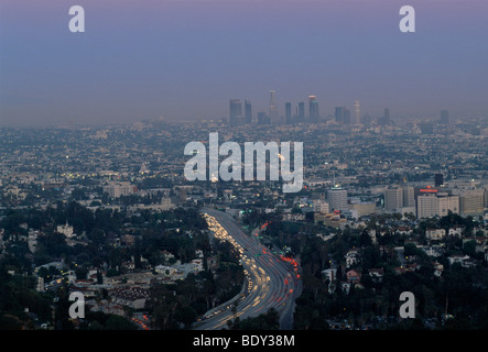 Vista del centro cittadino di Los Angeles, California, Stati Uniti d'America Foto Stock