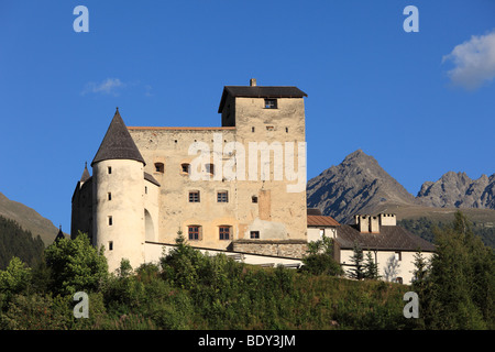 Schloss Nauders Castello, Val Venosta, Alto Inn Valley, Tirolo, Austria, Europa Foto Stock