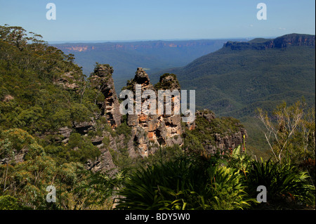 Australia, NSW, Blue Mountains, Le Tre sorelle Foto Stock