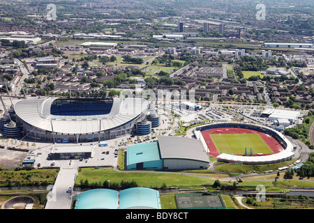 City of Manchester Stadium dall'aria. Foto Stock