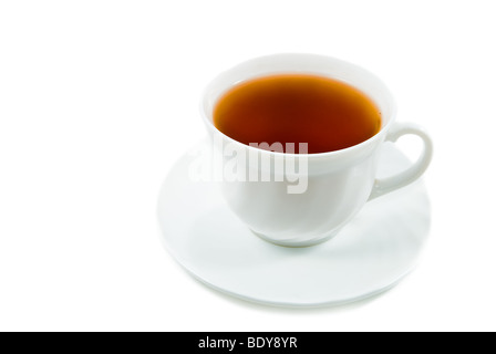 Tazza di tè isolati su sfondo bianco Foto Stock