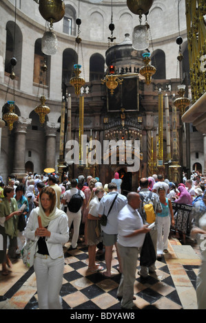 Israele, Gerusalemme la città vecchia, Interno della chiesa del Santo Sepolcro Foto Stock