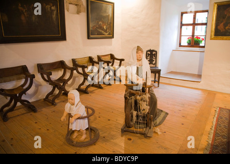 Interno del castello Predjama, Predjamski grad, vicino a Postojna, Carniola interna, Slovenia, Europa Foto Stock