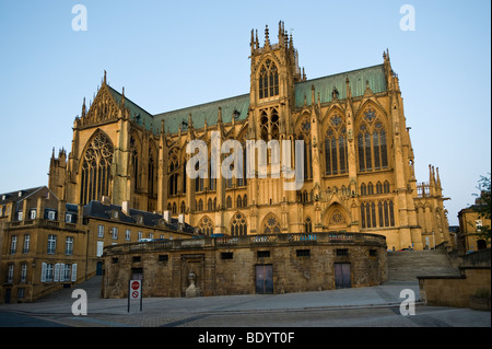 La Cattedrale di Saint Etienne, Metz, Lorena, Francia, Europa Foto Stock