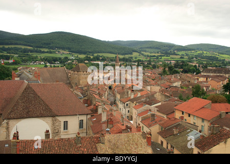 Borgogna Francia 2009 Cluny vista della città da Le Tour de Fromage torre di formaggio Foto Stock