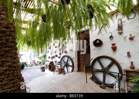 Il cortile del Museo de Piedra, Museo de Piedra, Ingenio, Gran Canaria, Isole Canarie, Spagna, Europa Foto Stock