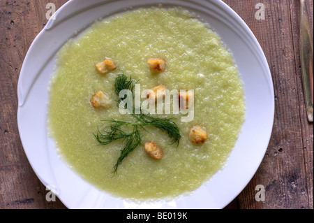 Fredda zuppa di cetriolo o ghiacciata zuppa di cetriolo Foto Stock