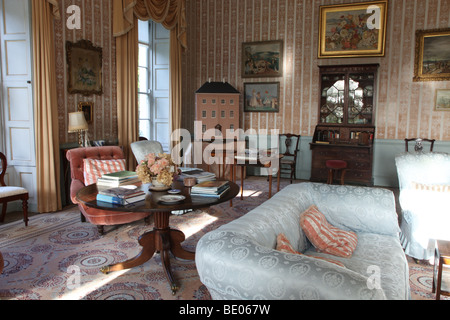 La Rosa sala da disegno, Enniscoe House, irlandese Georgian maestoso home B&B, Co. Mayo, Irlanda Foto Stock