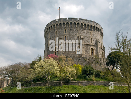 La torre circolare, il Castello di Windsor, Berkshire, Inghilterra Foto Stock