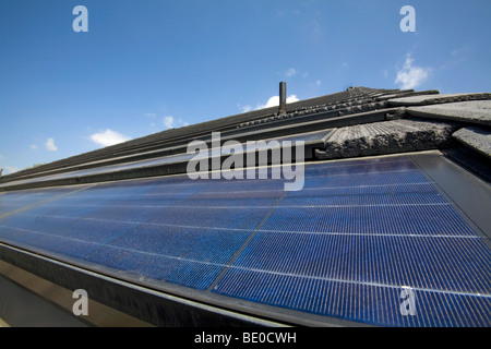 Casa a Long Beach aggiornati retroattivamente con costruzione integrata fotovoltaica (BIPV) Moduli, CALIFORNIA, STATI UNITI D'AMERICA Foto Stock
