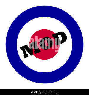 British Royal Air Force roundel, utilizzato anche come simbolo della musica mod. Foto Stock