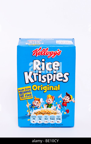 Una chiusura di un mini pacchetto di Kellogg's riso Cereali krispies su sfondo bianco Foto Stock