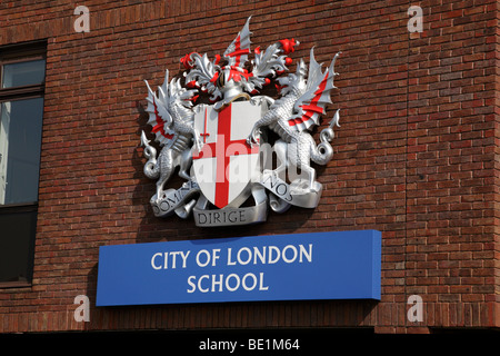 City of London School stemma dal Millennium Bridge London REGNO UNITO Foto Stock