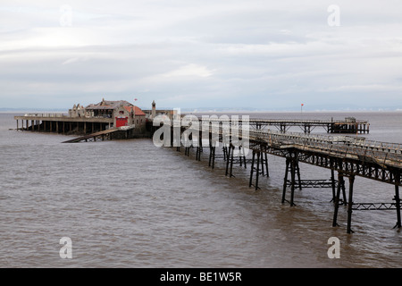 Birnbeck Pier grade 2 elencati e progettato da Eugenio birch nel 1867 testa di ancoraggio weston-super-mare SOMERSET REGNO UNITO Foto Stock