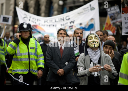 Al Quds dimostrazione contro lo Stato di Israele, tenutasi a Londra il 13 settembre 2009. Foto Stock