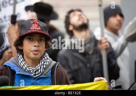 Al Quds dimostrazione contro lo Stato di Israele, tenutasi a Londra il 13 settembre 2009. Foto Stock