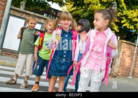 Primo giorno di scuola Foto Stock